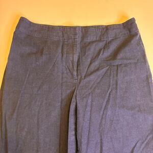Ann Taylor Blue Denim Trouser Slacks Pants US 6 Petite Cotton Preppy Work Casual